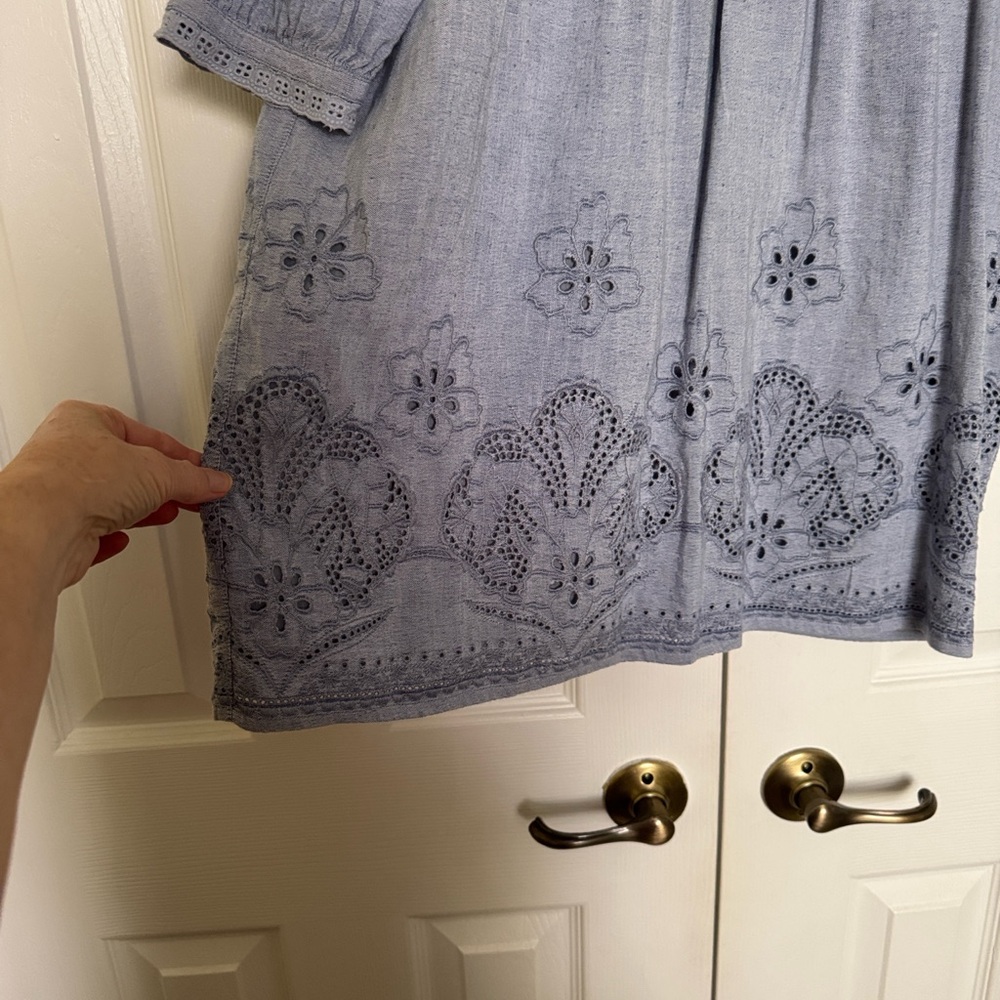 Tommy Bahama St. Lucia Split Neck Linen-blend Dress In Blue - Picture 5 of 10